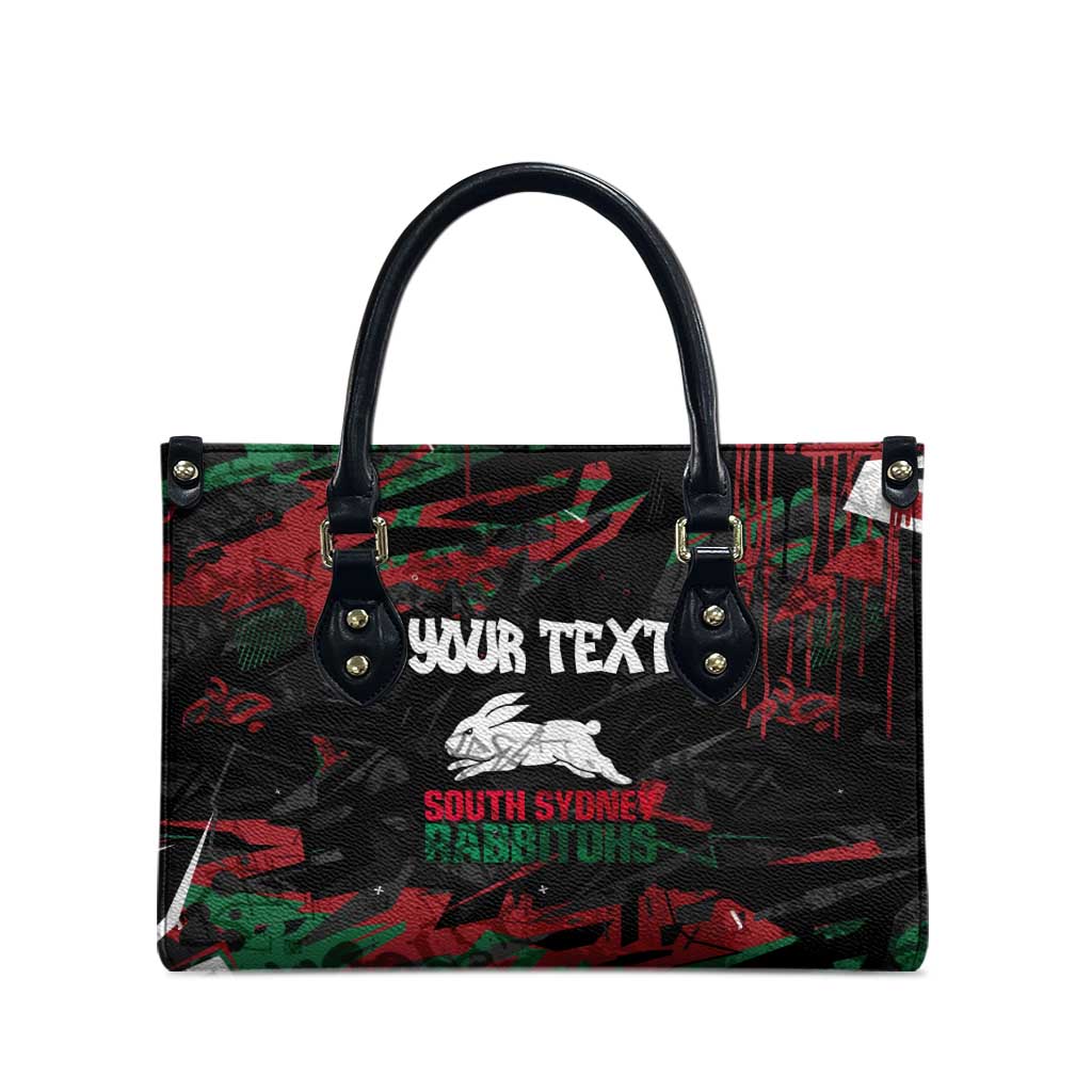 Personalized South Sydney Rabbitohs Leather Bag Graffiti Grunge Abstract Urban Street Style Design