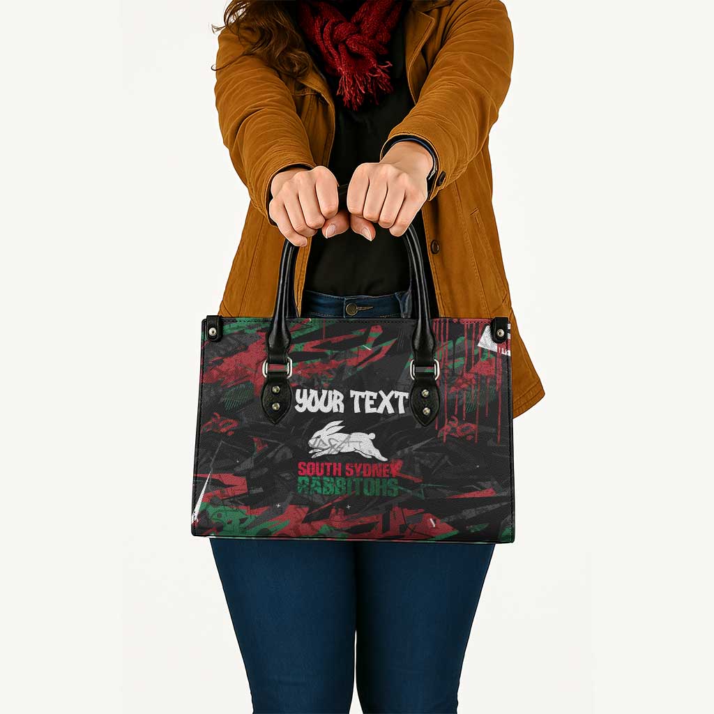 Personalized South Sydney Rabbitohs Leather Bag Graffiti Grunge Abstract Urban Street Style Design