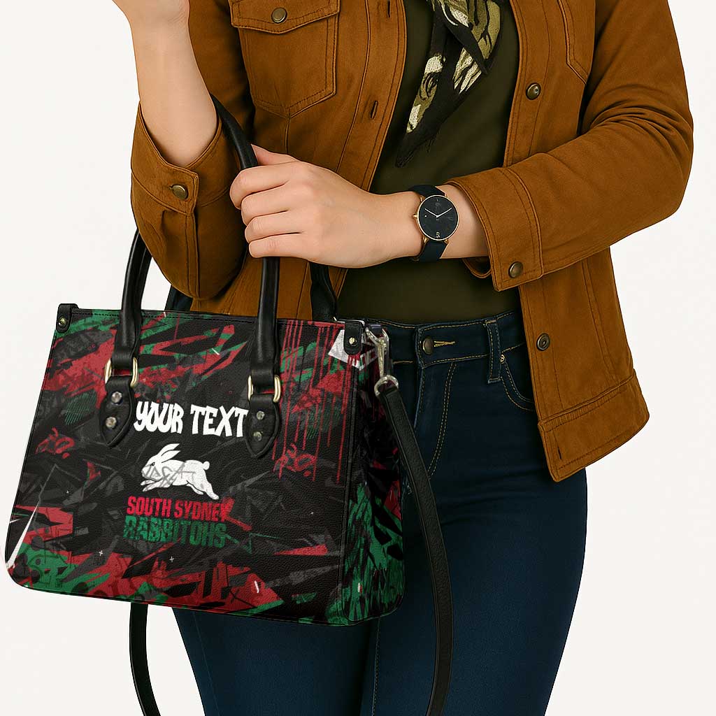 Personalized South Sydney Rabbitohs Leather Bag Graffiti Grunge Abstract Urban Street Style Design