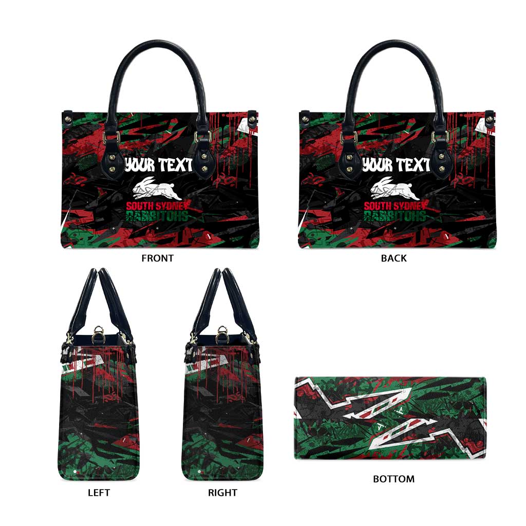 Personalized South Sydney Rabbitohs Leather Bag Graffiti Grunge Abstract Urban Street Style Design