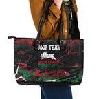 Personalized South Sydney Rabbitohs Leather Tote Bag Graffiti Grunge Abstract Urban Street Style Design