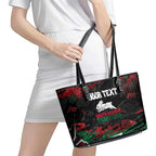 Personalized South Sydney Rabbitohs Leather Tote Bag Graffiti Grunge Abstract Urban Street Style Design