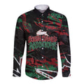 Personalized South Sydney Rabbitohs Long Sleeve Button Shirt Graffiti Grunge Abstract Urban Street Style Design