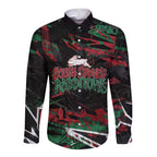 Personalized South Sydney Rabbitohs Long Sleeve Button Shirt Graffiti Grunge Abstract Urban Street Style Design