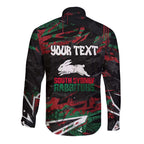 Personalized South Sydney Rabbitohs Long Sleeve Button Shirt Graffiti Grunge Abstract Urban Street Style Design