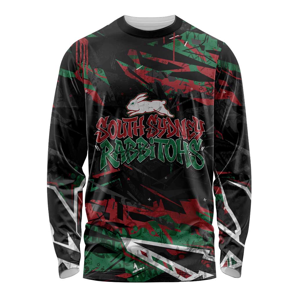 Personalized South Sydney Rabbitohs Long Sleeve Shirt Graffiti Grunge Abstract Urban Street Style Design