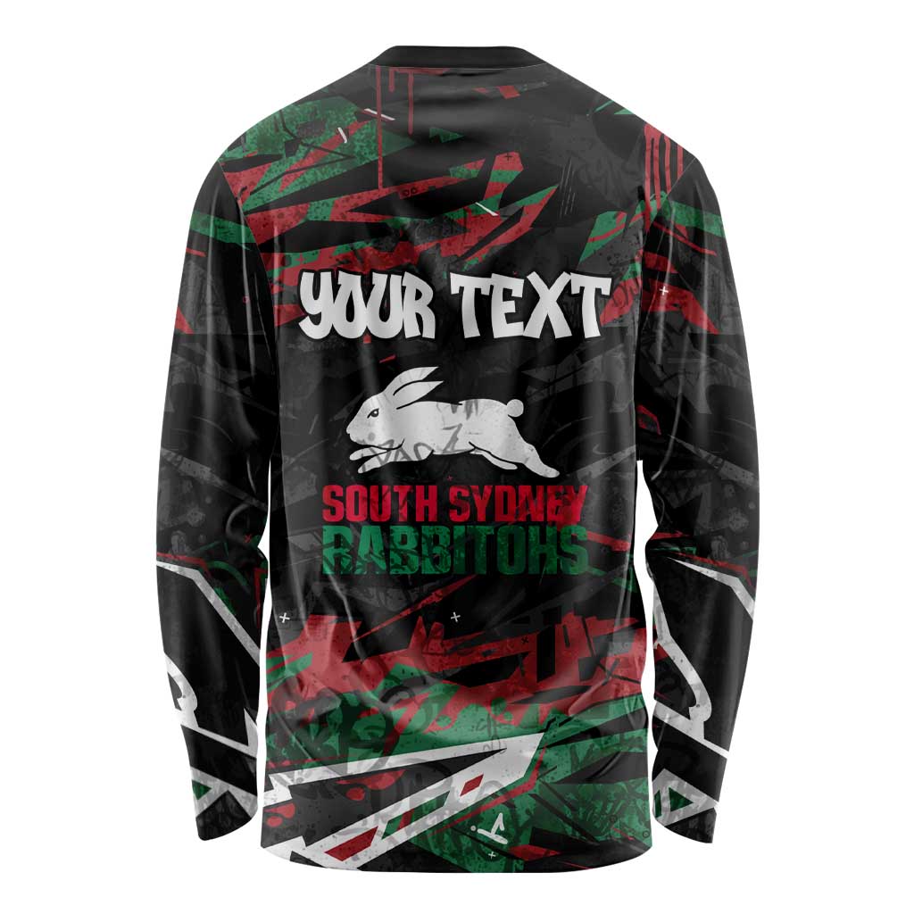 Personalized South Sydney Rabbitohs Long Sleeve Shirt Graffiti Grunge Abstract Urban Street Style Design