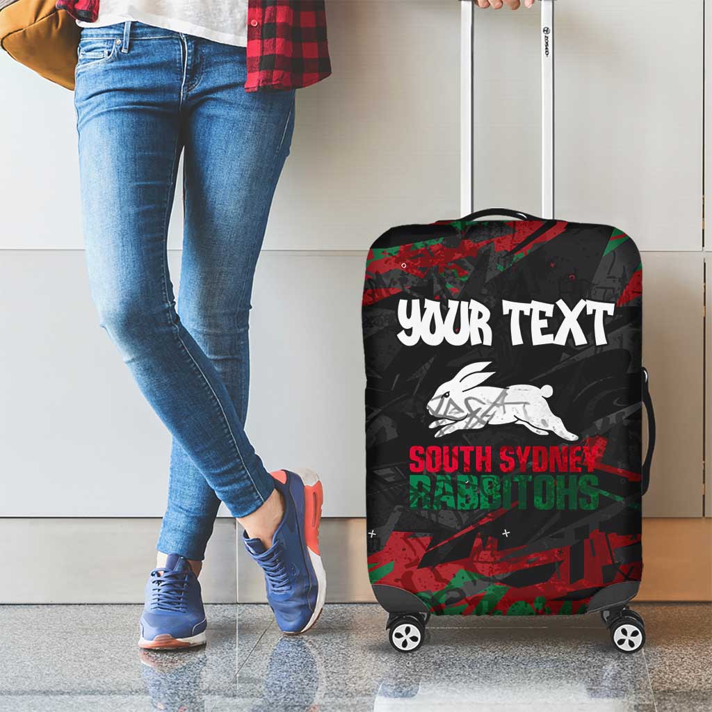 Personalized South Sydney Rabbitohs Luggage Cover Graffiti Grunge Abstract Urban Street Style Design