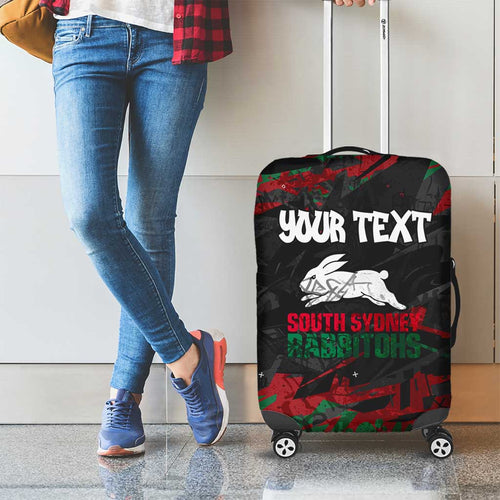 Personalized South Sydney Rabbitohs Luggage Cover Graffiti Grunge Abstract Urban Street Style Design