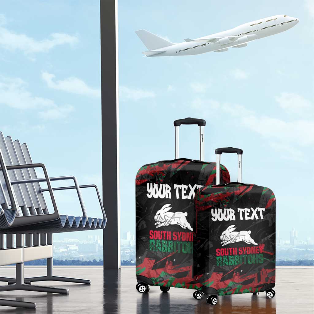 Personalized South Sydney Rabbitohs Luggage Cover Graffiti Grunge Abstract Urban Street Style Design