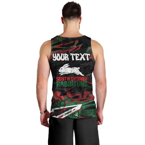 Personalized South Sydney Rabbitohs Men Tank Top Graffiti Grunge Abstract Urban Street Style Design