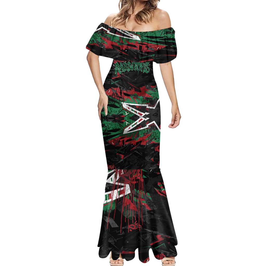 Personalized South Sydney Rabbitohs Mermaid Dress Graffiti Grunge Abstract Urban Street Style Design