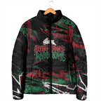 Personalized South Sydney Rabbitohs Padded Jacket Graffiti Grunge Abstract Urban Street Style Design