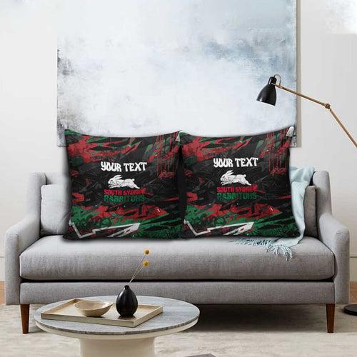 Personalized South Sydney Rabbitohs Pillow Cover Graffiti Grunge Abstract Urban Street Style Design