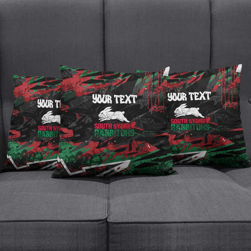 Personalized South Sydney Rabbitohs Pillow Cover Graffiti Grunge Abstract Urban Street Style Design
