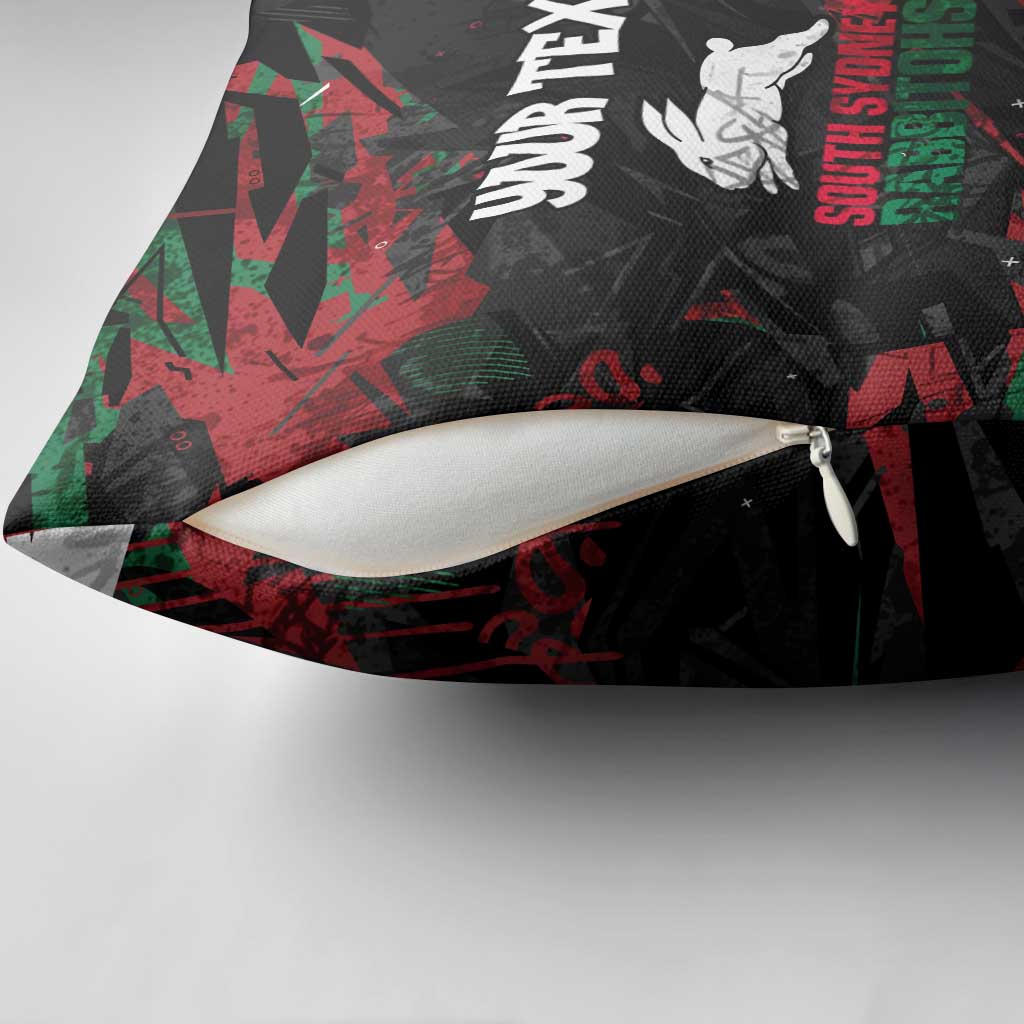Personalized South Sydney Rabbitohs Pillow Cover Graffiti Grunge Abstract Urban Street Style Design