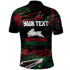 Personalized South Sydney Rabbitohs Polo Shirt Graffiti Grunge Abstract Urban Street Style Design