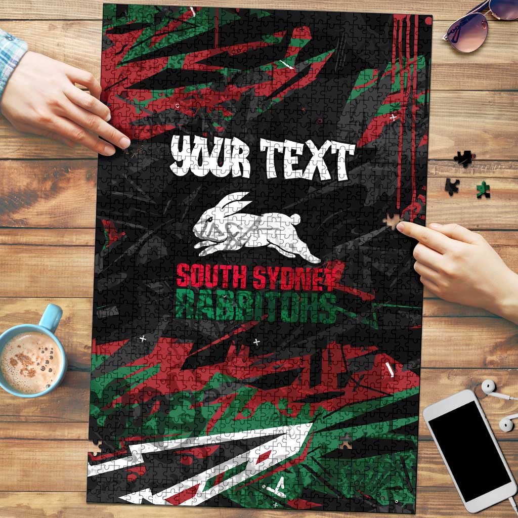 Personalized South Sydney Rabbitohs Puzzle Graffiti Grunge Abstract Urban Street Style Design