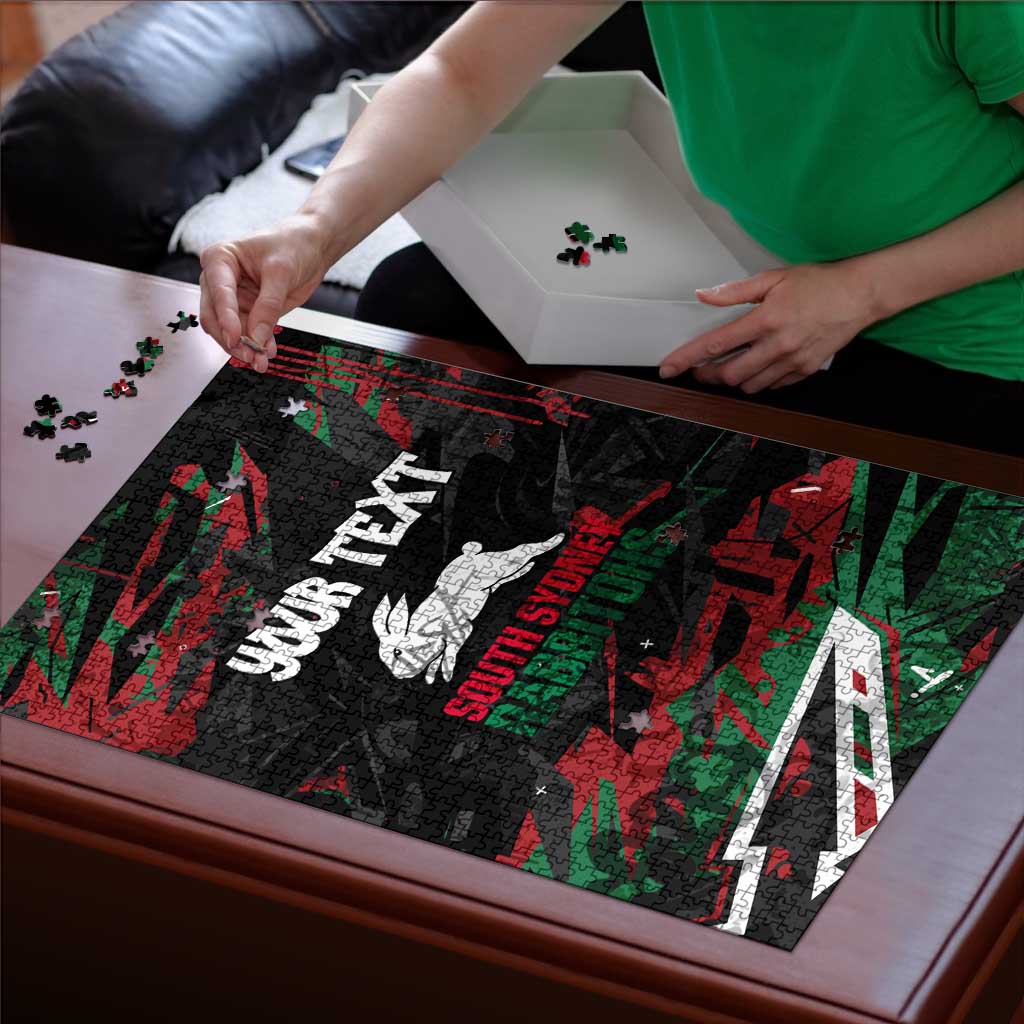 Personalized South Sydney Rabbitohs Puzzle Graffiti Grunge Abstract Urban Street Style Design