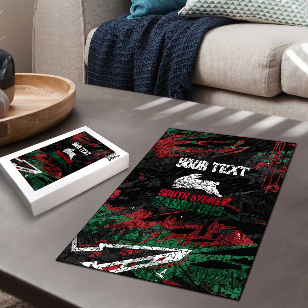 Personalized South Sydney Rabbitohs Puzzle Graffiti Grunge Abstract Urban Street Style Design