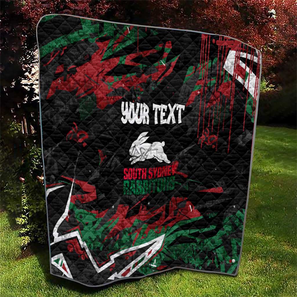 Personalized South Sydney Rabbitohs Quilt Graffiti Grunge Abstract Urban Street Style Design