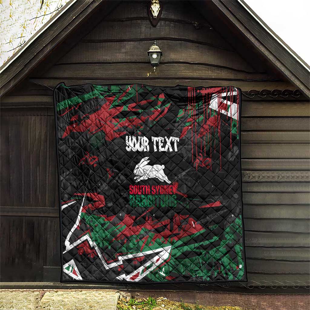 Personalized South Sydney Rabbitohs Quilt Graffiti Grunge Abstract Urban Street Style Design