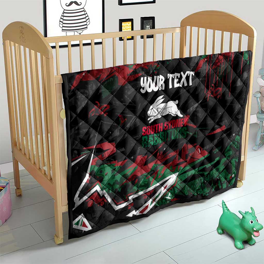 Personalized South Sydney Rabbitohs Quilt Graffiti Grunge Abstract Urban Street Style Design