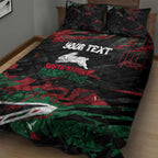 Personalized South Sydney Rabbitohs Quilt Bed Set Graffiti Grunge Abstract Urban Street Style Design