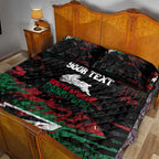 Personalized South Sydney Rabbitohs Quilt Bed Set Graffiti Grunge Abstract Urban Street Style Design