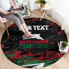 Personalized South Sydney Rabbitohs Round Carpet Graffiti Grunge Abstract Urban Street Style Design
