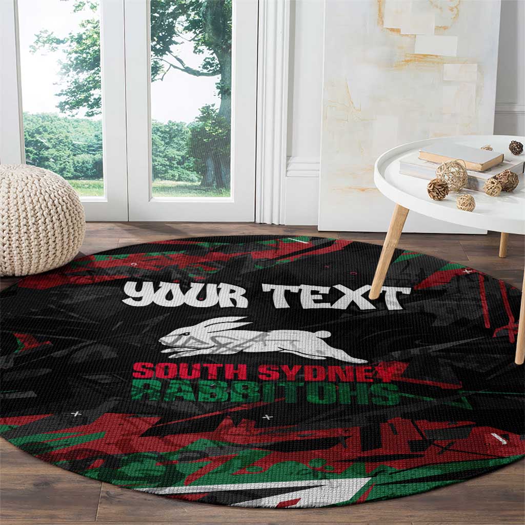 Personalized South Sydney Rabbitohs Round Carpet Graffiti Grunge Abstract Urban Street Style Design