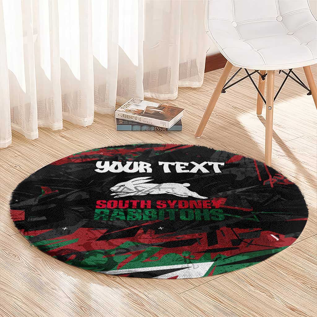 Personalized South Sydney Rabbitohs Round Carpet Graffiti Grunge Abstract Urban Street Style Design