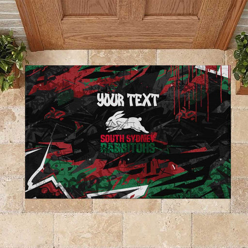 Personalized South Sydney Rabbitohs Rubber Doormat Graffiti Grunge Abstract Urban Street Style Design