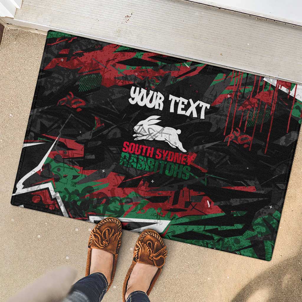Personalized South Sydney Rabbitohs Rubber Doormat Graffiti Grunge Abstract Urban Street Style Design