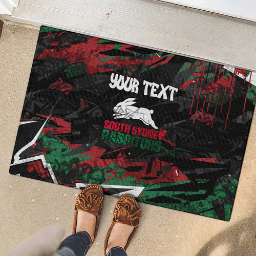 Personalized South Sydney Rabbitohs Rubber Doormat Graffiti Grunge Abstract Urban Street Style Design