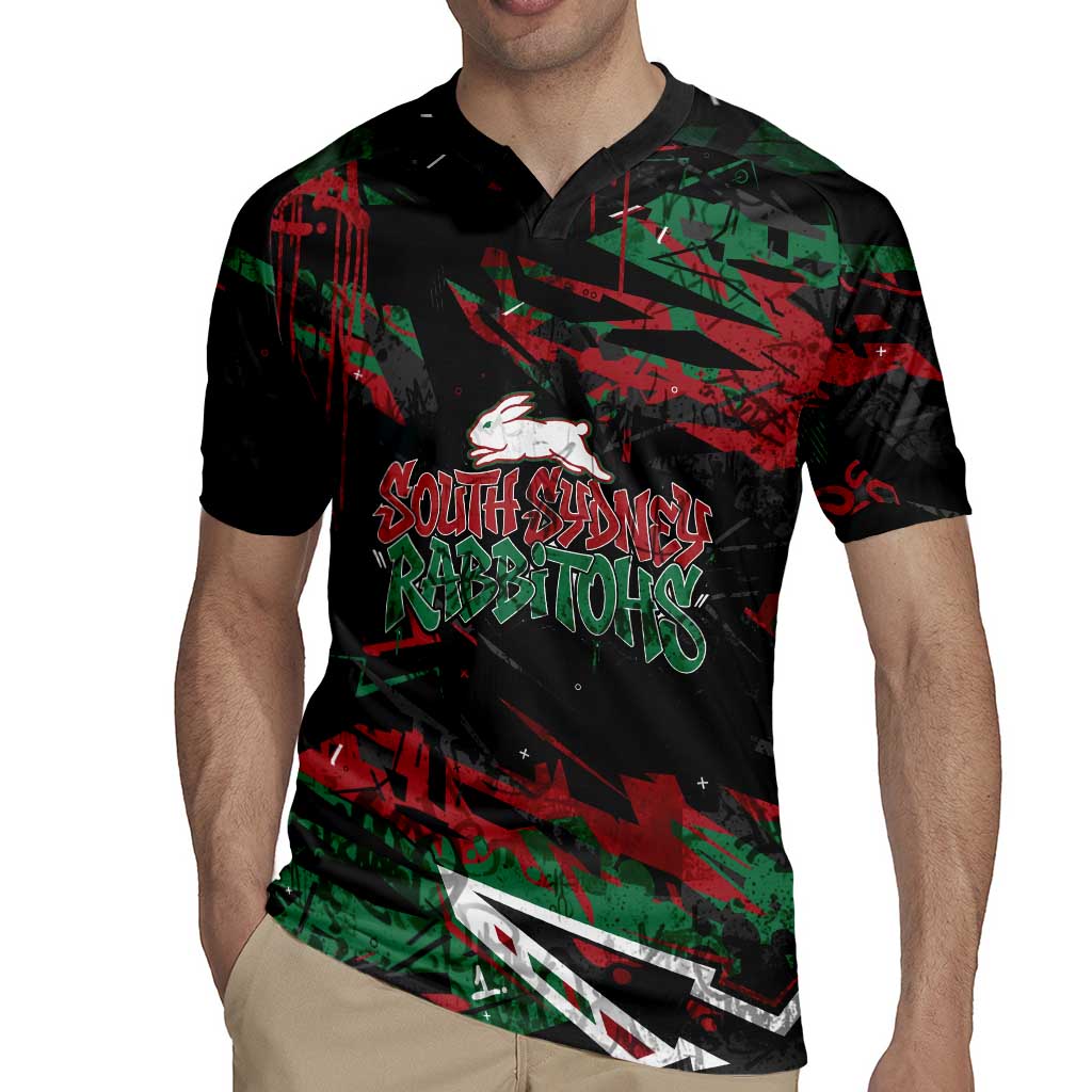 Personalized South Sydney Rabbitohs Rugby Jersey Graffiti Grunge Abstract Urban Street Style Design