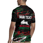 Personalized South Sydney Rabbitohs Rugby Jersey Graffiti Grunge Abstract Urban Street Style Design