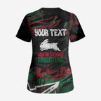 Personalized South Sydney Rabbitohs Scrub Top Graffiti Grunge Abstract Urban Street Style Design