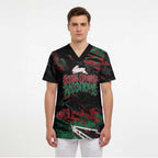 Personalized South Sydney Rabbitohs Scrub Top Graffiti Grunge Abstract Urban Street Style Design