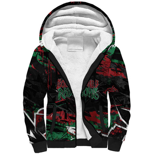 Personalized South Sydney Rabbitohs Sherpa Hoodie Graffiti Grunge Abstract Urban Street Style Design
