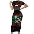 Personalized South Sydney Rabbitohs Short Sleeve Bodycon Dress Graffiti Grunge Abstract Urban Street Style Design