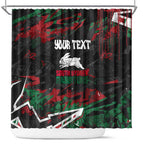 Personalized South Sydney Rabbitohs Shower Curtain Graffiti Grunge Abstract Urban Street Style Design