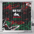 Personalized South Sydney Rabbitohs Shower Curtain Graffiti Grunge Abstract Urban Street Style Design