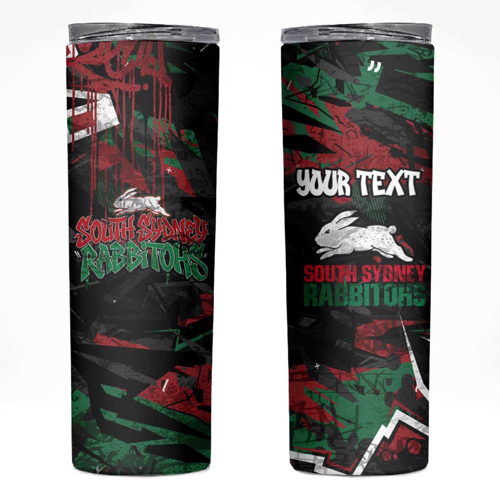 Personalized South Sydney Rabbitohs Skinny Tumbler Graffiti Grunge Abstract Urban Street Style Design