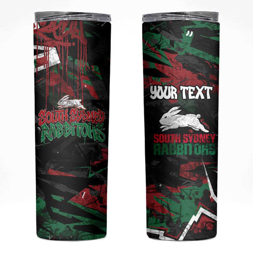 Personalized South Sydney Rabbitohs Skinny Tumbler Graffiti Grunge Abstract Urban Street Style Design