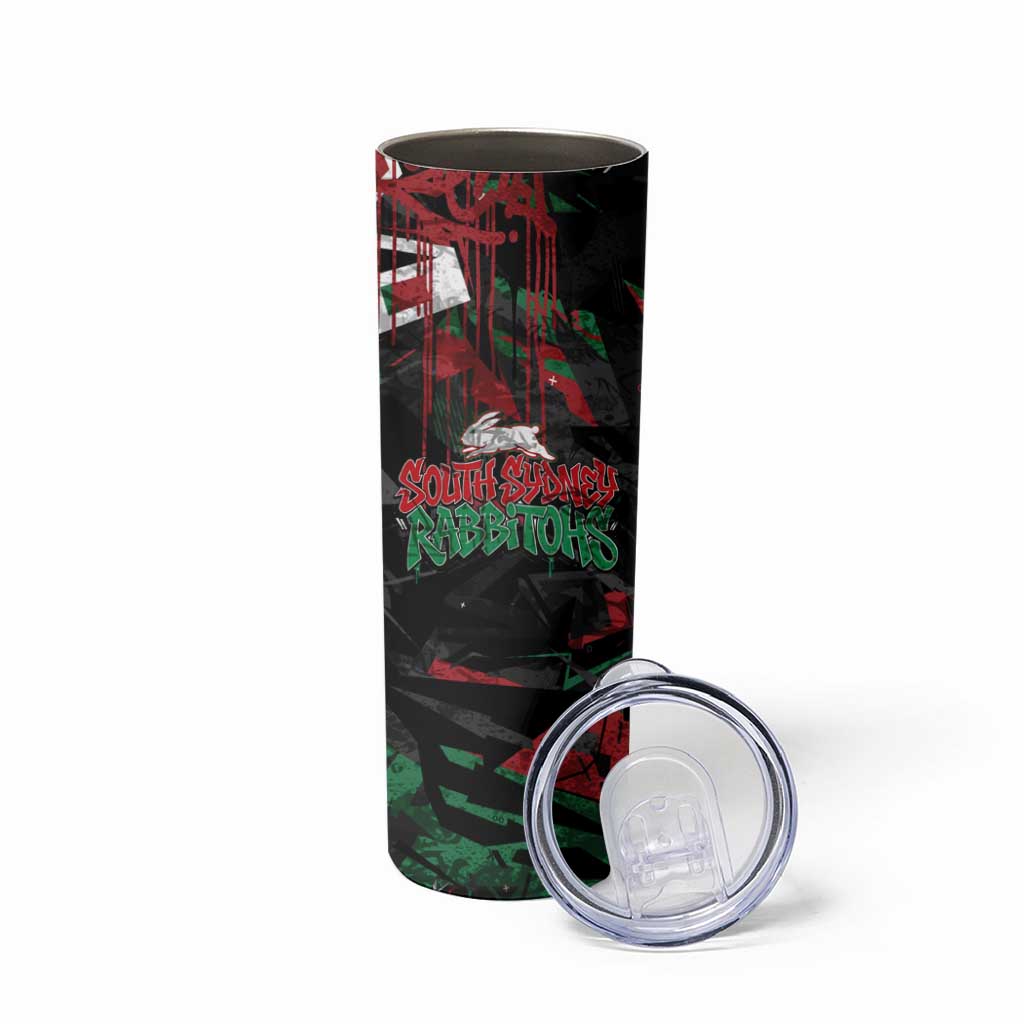 Personalized South Sydney Rabbitohs Skinny Tumbler Graffiti Grunge Abstract Urban Street Style Design