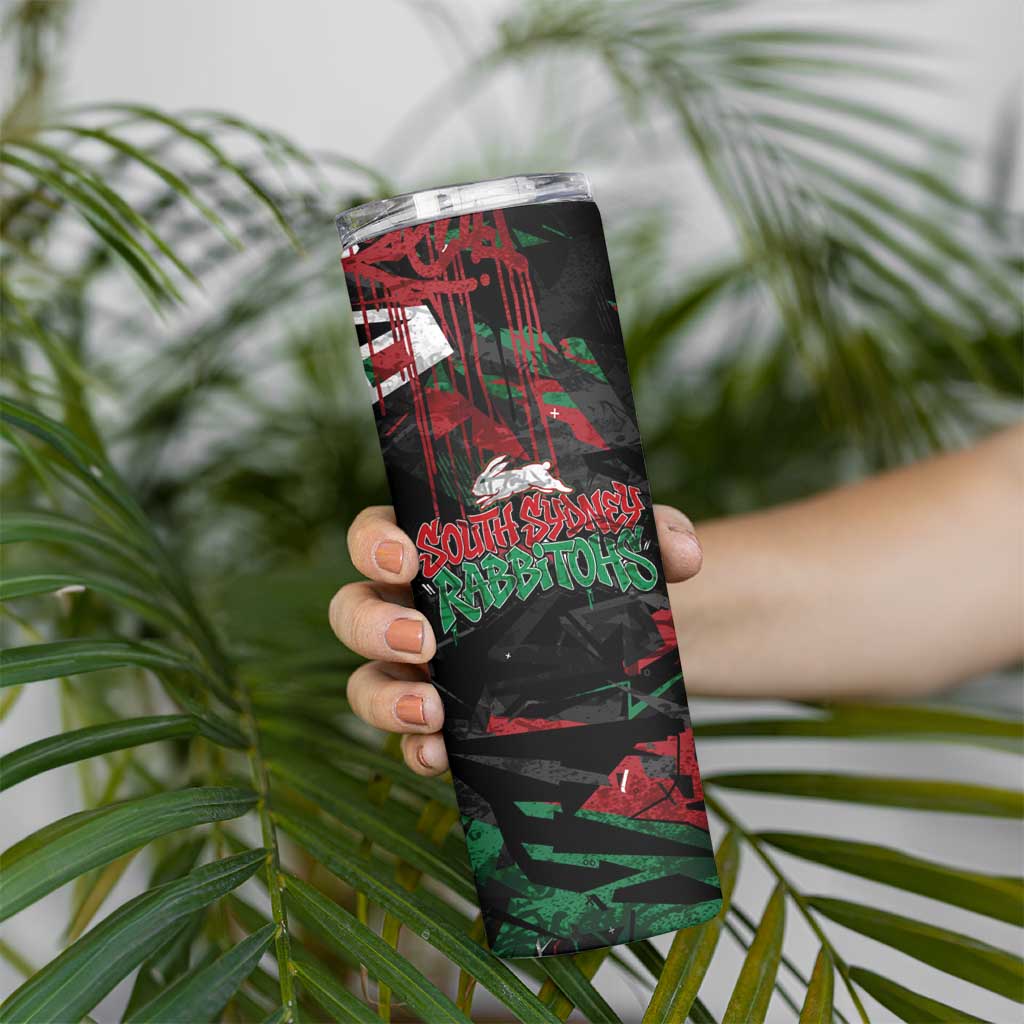 Personalized South Sydney Rabbitohs Skinny Tumbler Graffiti Grunge Abstract Urban Street Style Design