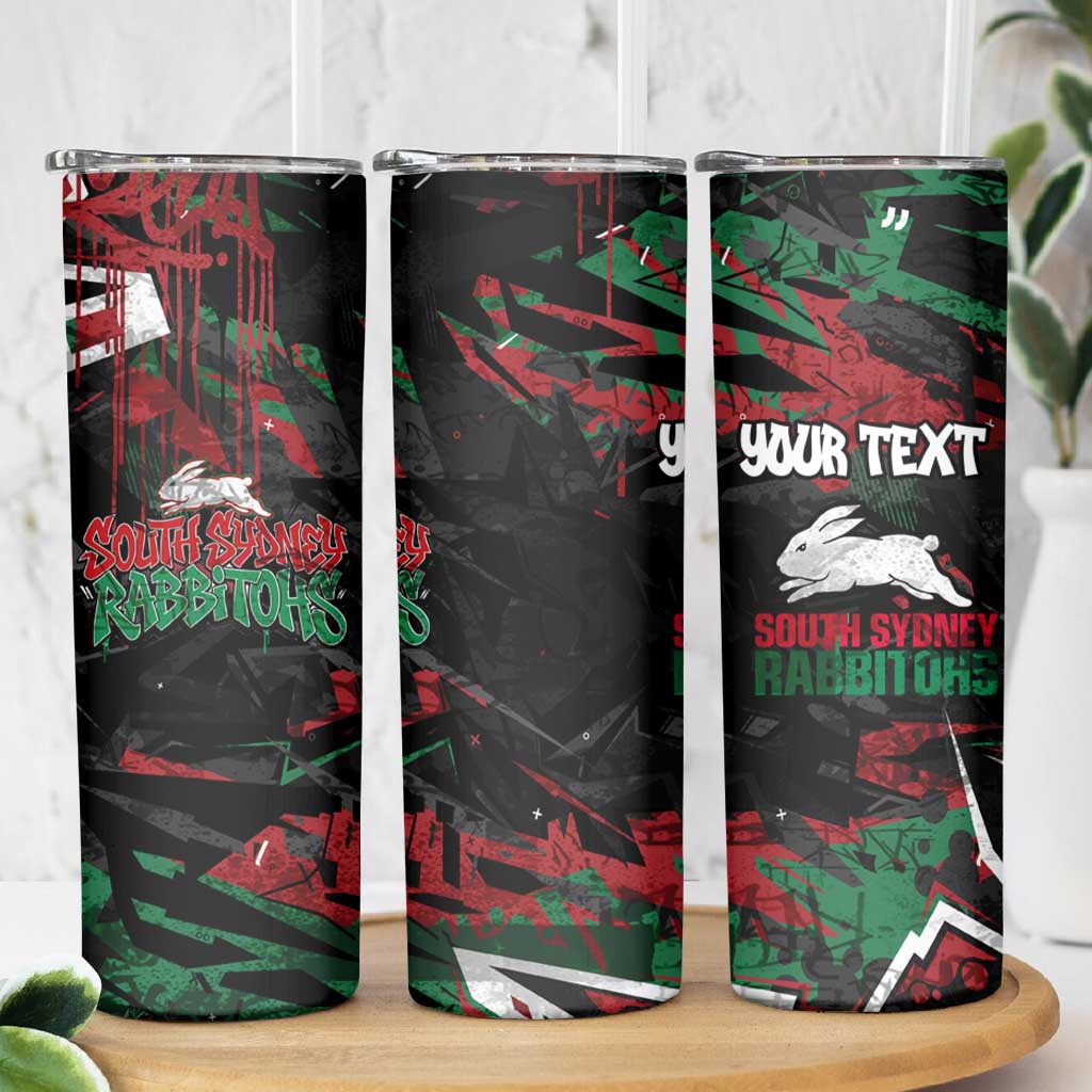 Personalized South Sydney Rabbitohs Skinny Tumbler Graffiti Grunge Abstract Urban Street Style Design
