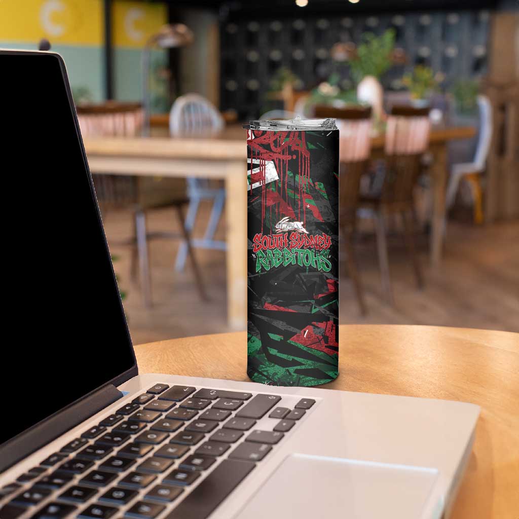 Personalized South Sydney Rabbitohs Skinny Tumbler Graffiti Grunge Abstract Urban Street Style Design