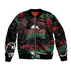 Personalized South Sydney Rabbitohs Sleeve Zip Bomber Jacket Graffiti Grunge Abstract Urban Street Style Design